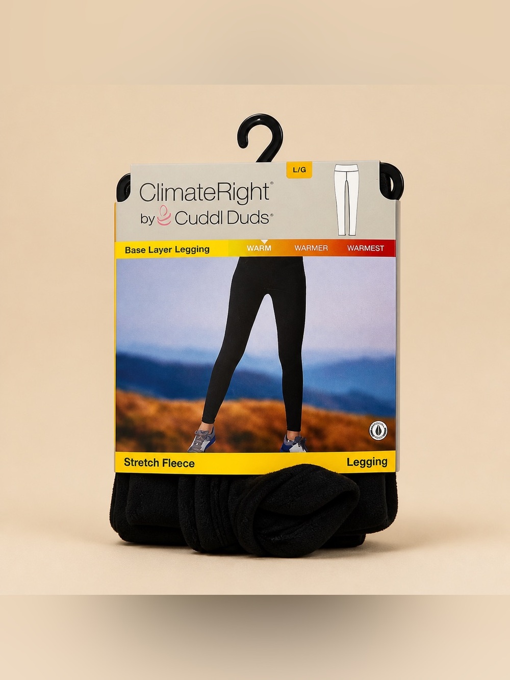 ClimateRight by Cuddl Duds Size Large Stretch Fleece Base Layer Leggings